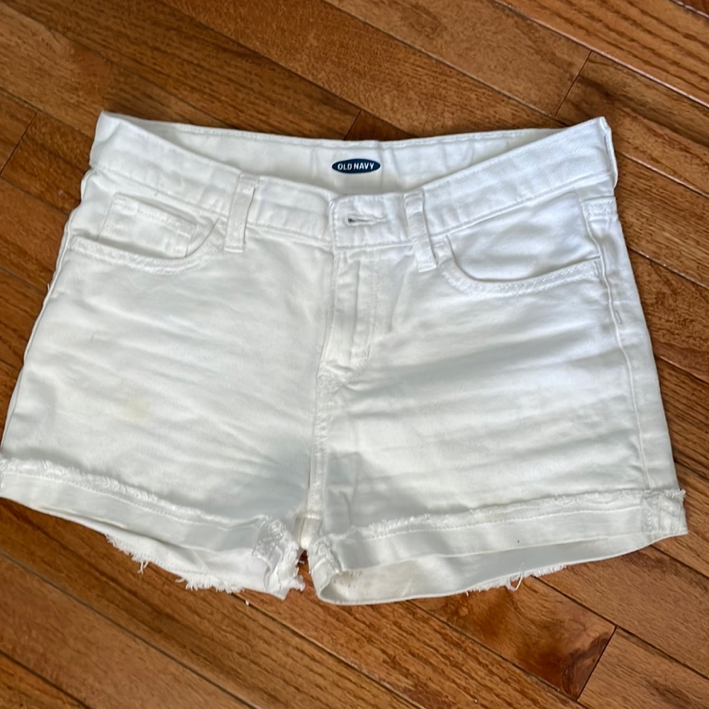 Old Navy girls 14 Jean shorts white